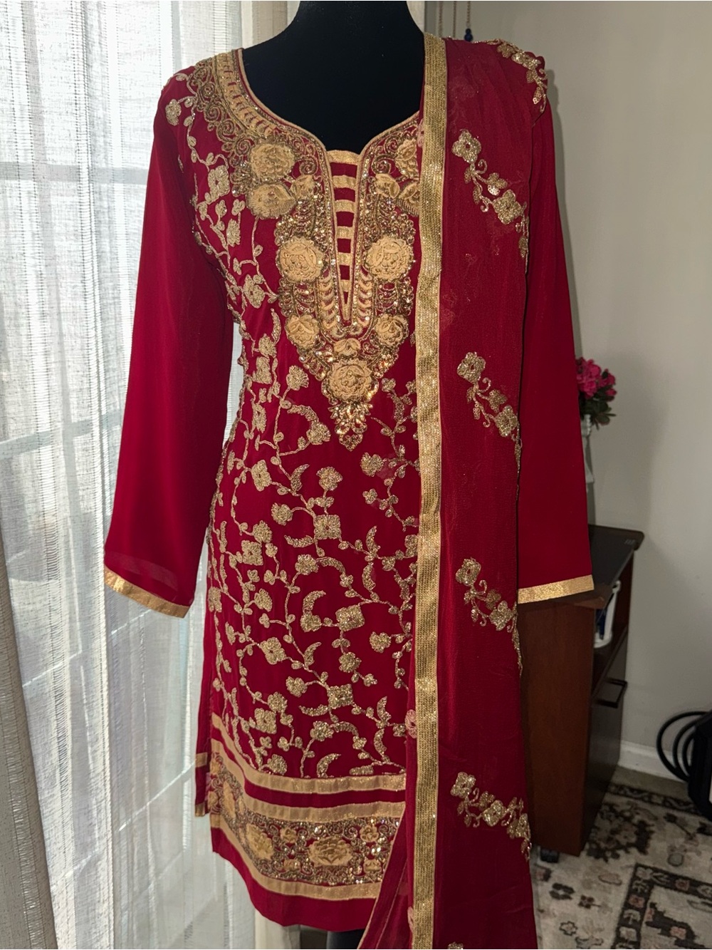 Indian Designer Embroidered Salwar Kameez Suit Set